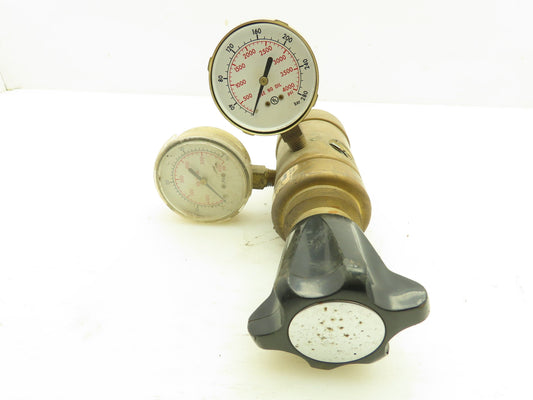 Harris 750 Servo Dome Adjustable Gas Brass Regulator 500PSI Dual Gauge