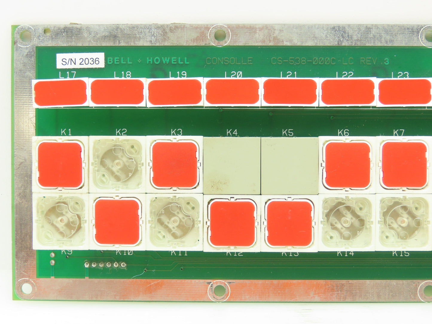 Bell and Howell CS-538-000C L.S. Console Rev 3 Control Panel Repaired