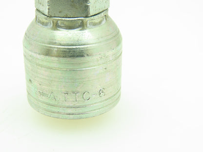 Female 37° Swivel Hydraulic Crimp SAE-6  3/8" JIC x 3/8" Hose ID  Lot of 4