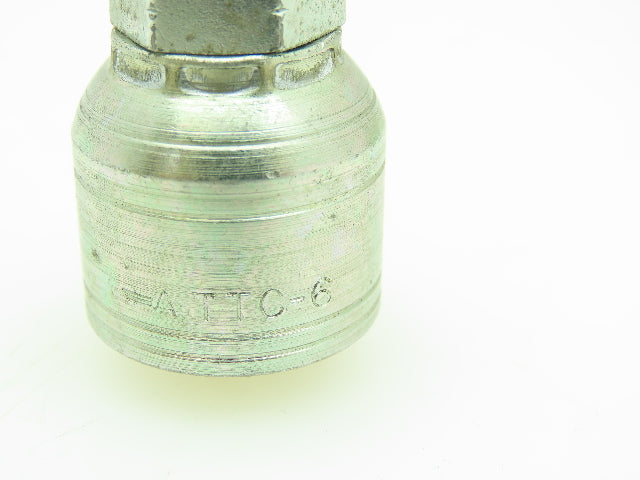 Female 37° Swivel Hydraulic Crimp SAE-6  3/8" JIC x 3/8" Hose ID  Lot of 4