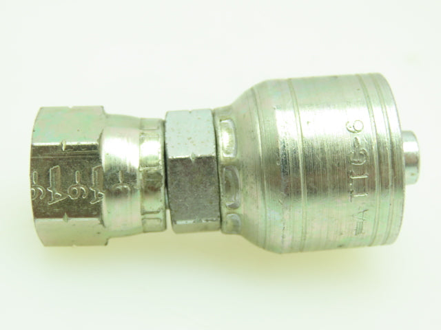 Female 37° Swivel Hydraulic Crimp SAE-6  3/8" JIC x 3/8" Hose ID  Lot of 4