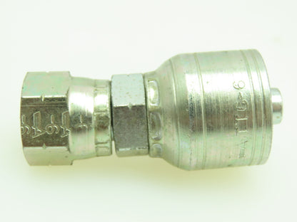 Female 37° Swivel Hydraulic Crimp SAE-6  3/8" JIC x 3/8" Hose ID  Lot of 4