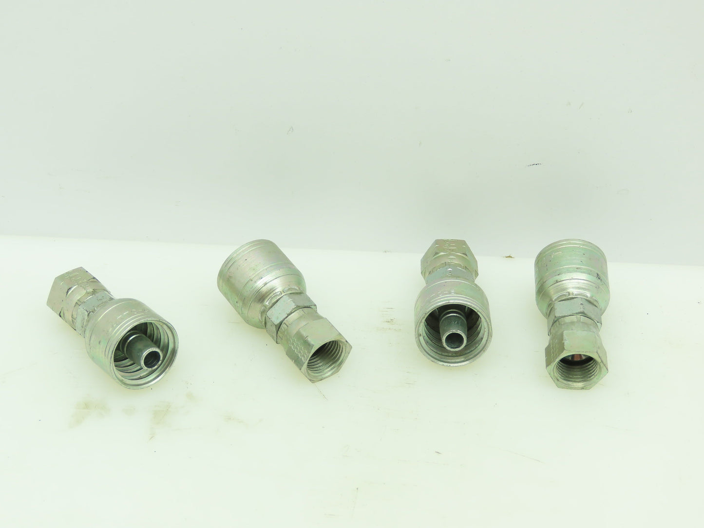 Female 37° Swivel Hydraulic Crimp SAE-6  3/8" JIC x 3/8" Hose ID  Lot of 4