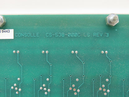 Bell and Howell CS-538-000C L.S. Control Panel Complete 7002061 SS Backplate