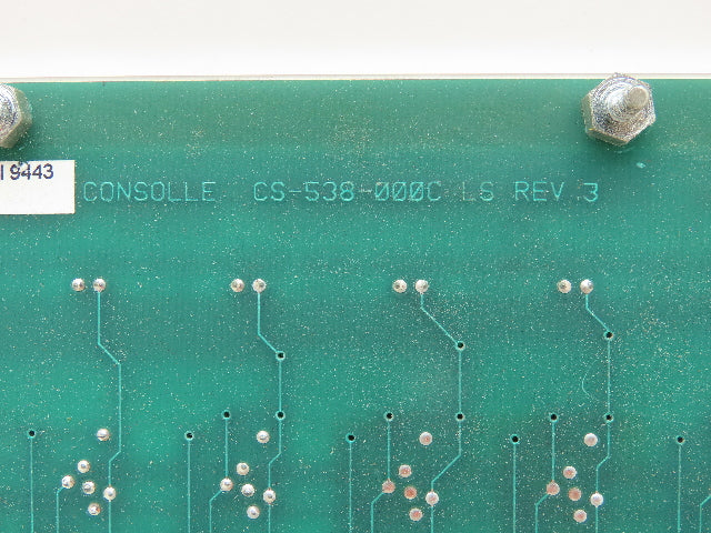 Bell and Howell CS-538-000C L.S. Control Panel Complete 7002061 SS Backplate