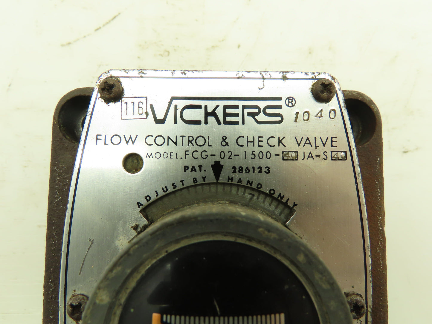Vickers FCG-02-1500-40JA-S40 Adj. Hydraulic Flow Control/Check Valve FCG-02-1500
