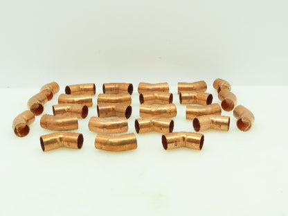 JKW 606 Wrot Copper 45° Elbow Tube Fitting 1/2" CxC  Lot of 25