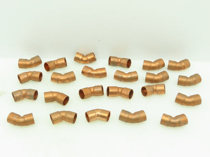 Mueller 606 Wrot Copper 45° Elbow Tube Fitting 1/2" CxC  Lot of 23