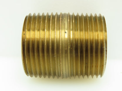 Sch 40 Red Brass Threaded Pipe Nipple 1" NPT x Close 1-1/2" Length  LOT OF 10