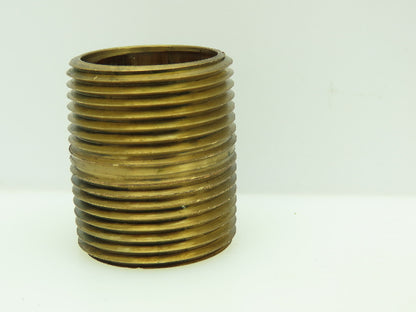 Sch 40 Red Brass Threaded Pipe Nipple 1" NPT x Close 1-1/2" Length  LOT OF 10