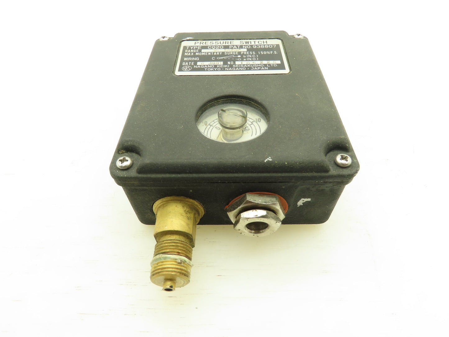 Nagano CQ20 Electric Pressure Switch Range 142PSI 10 kg/cm2   938807