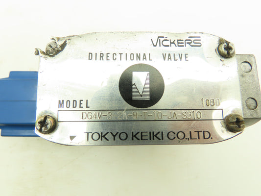 Vicker DG4V-3-2A-W-T-10-JA-S310 Hyd. Directional Control Valve 100V Coil 5000PSI