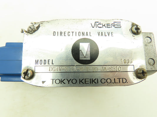 Vicker DG4V-3-2A-W-T-10-JA-S310 Hyd. Directional Control Valve 100V Coil 5000PSI