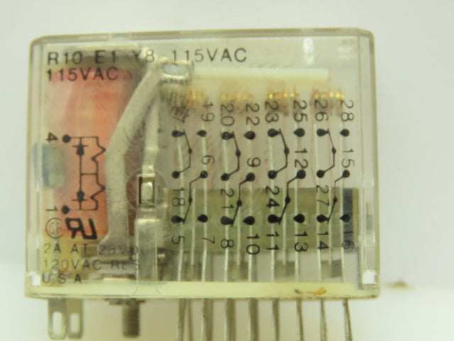 Potter & Brumfield R10-E1-Y8-115VAC Relay 8PDT 2A 120VAC 115V Coil Voltage AMF