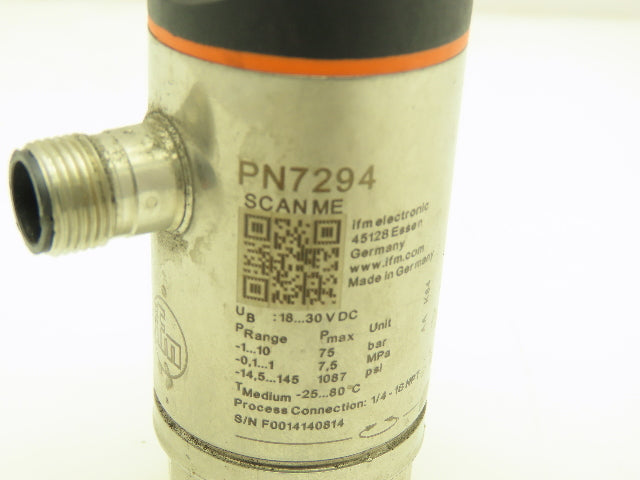 IFM IFM 7294 Pneumatic Pressure Sensor Switch w/Display 145PSI 30VDC 1/4"NPT
