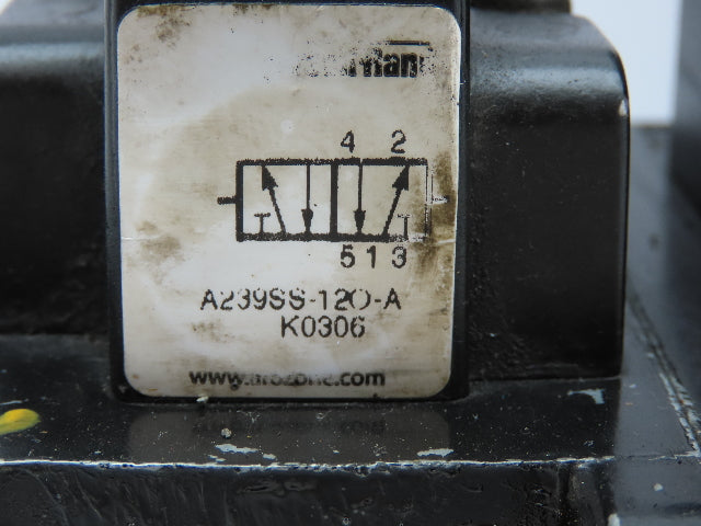 A239SS-120-A IR ARO Pneumatic Solenoid Air Control 2 Valve Manifold Block 3/8"
