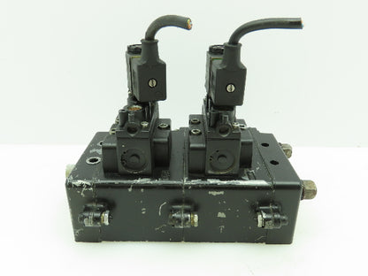 A239SS-120-A IR ARO Pneumatic Solenoid Air Control 2 Valve Manifold Block 3/8"