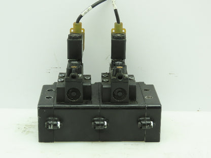 A239SS-120-A IR ARO Pneumatic Solenoid Air Control 2 Valve Manifold Block 1/2"