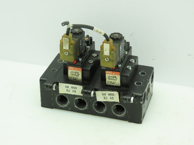 A239SS-120-A IR ARO Pneumatic Solenoid Air Control 2 Valve Manifold Block 1/2"