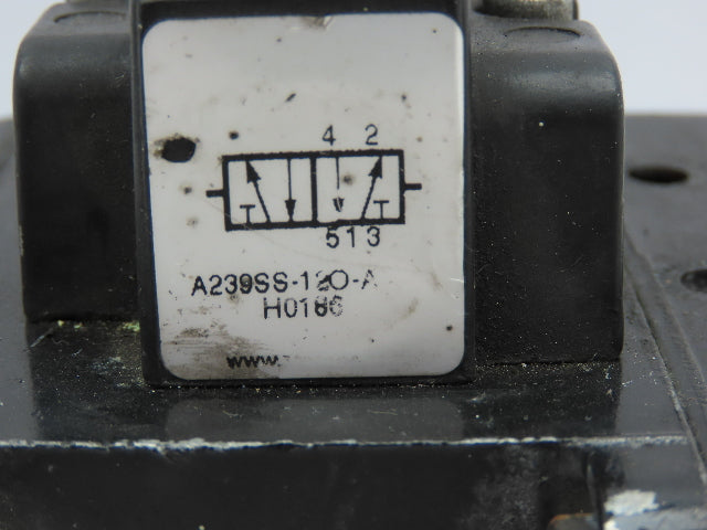 A239SS-120-A ARO Pneumatic Solenoid Air Control Valve Manifold Block 3/8" 120V