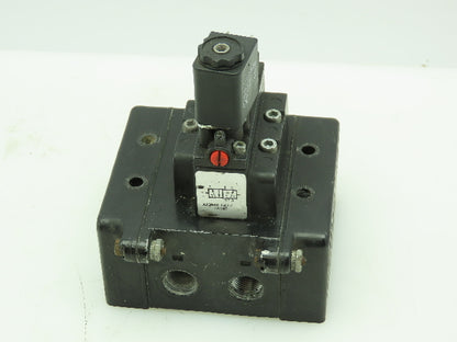 A239SS-120-A ARO Pneumatic Solenoid Air Control Valve Manifold Block 3/8" 120V