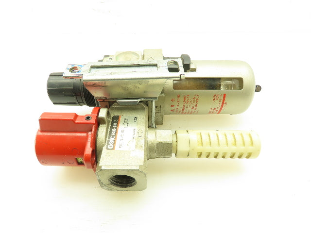 SMC AW40-N04E-Z Pneumatic Filter Reg. w/Man. 3-Port Lockout Valve 150PSI 1/2"NPT