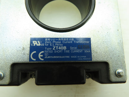 Mitsubishi ZT40B Zero Phase Current Transformer 50ka For E.L. Relay