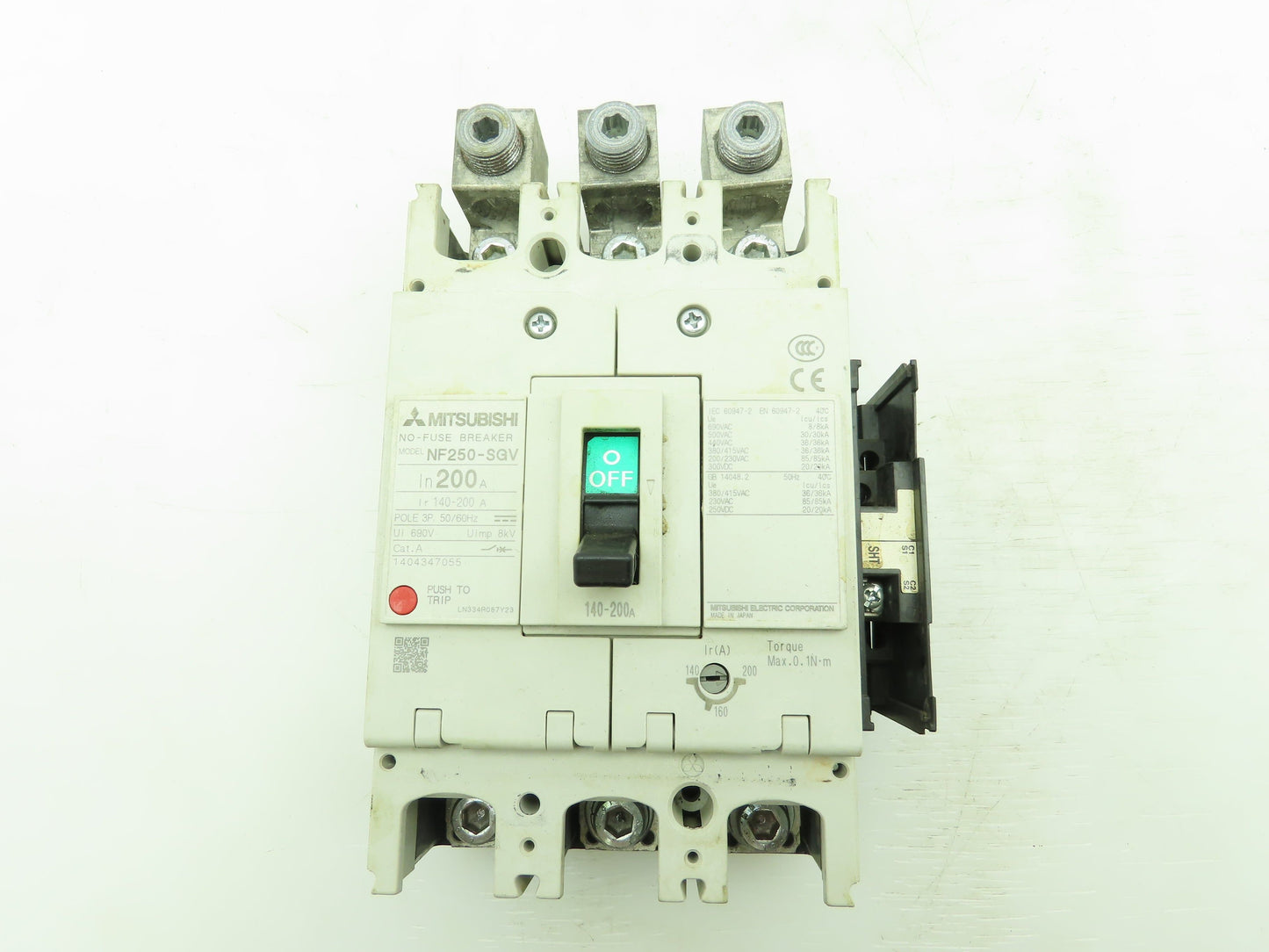 Mitsubishi Electric NF250-SGV Breaker 3P 140-200A Circuit breaker Ir = 140-200A