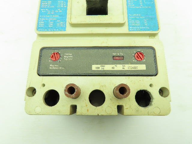 Westinghouse KD2400M01Z07 Industrial Circuit Breaker 2P 400A Thermal Trip