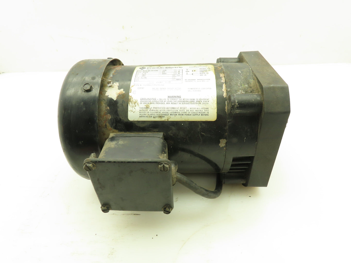 Franklin Electric 4411020400 Electric Motor 1/6HP 1725RPM  115V 5/8"Shaft 56C Fr