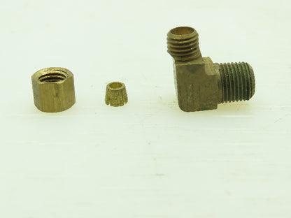 Brass Compression 90° Male Elbow Connector 1/8" Tube x 1/8" NPT  Lot of 18