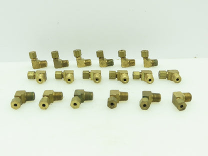 Brass Compression 90° Male Elbow Connector 1/8" Tube x 1/8" NPT  Lot of 18