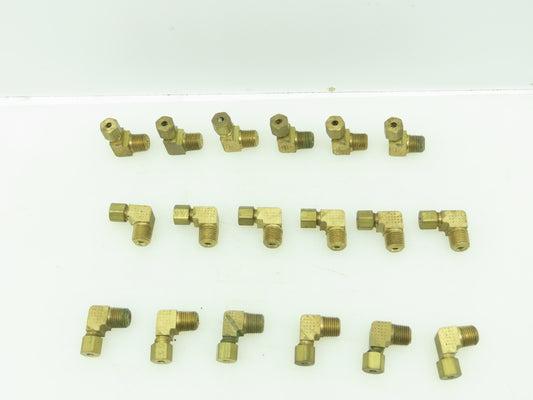 Brass Compression 90° Male Elbow Connector 1/8" Tube x 1/8" NPT  Lot of 18