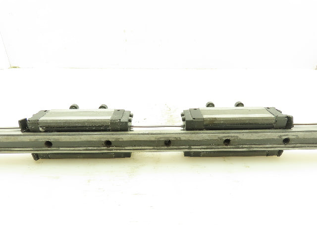 THK SHS25 Ball Bearing Carriages On 35-1/2" Linear Guide Rail YDF15007