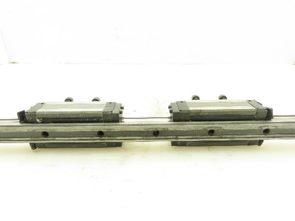 THK SHS25 Ball Bearing Carriages On 35-1/2" Linear Guide Rail YDF15007