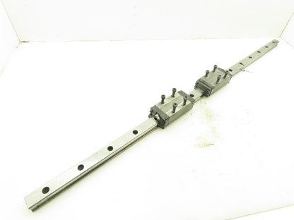 THK SHS25 Ball Bearing Carriages On 35-1/2" Linear Guide Rail YDF15007