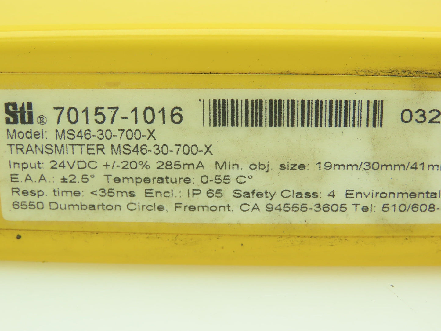 STI 70157-1016 MS46-30-700-X Light Curtain Transmitter 24VDC Input