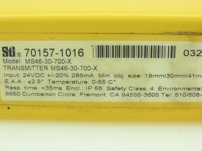 STI 70157-1016 MS46-30-700-X Light Curtain Transmitter 24VDC Input