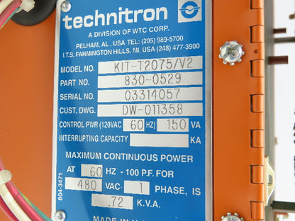 Technitron 830-0529 /WTC KIT-T2075/V2 Weltronic Spot Welder Control Board 480VAC