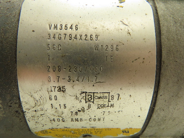Morse C96MK4474 Gear Reducer 20:1 Ratio LH 1"Shaft w/Baldor Motor 1HP 1725RPM