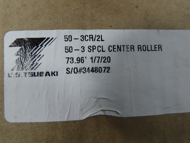 Tsubaki RS50 Steel Roller Chain 2-Strand 3/8" Center Roller 5/8" Pitch 36' x 2"