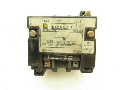 Square D 8736SCO8S Ser A Motor Starter 600V 10HP NEMA Size 1  110/120V Coil