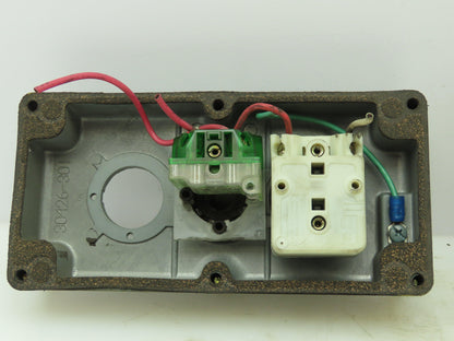Allen Bradley 800T-3TZ Push Button Enclosure 3 Hole Green & Indicator Light