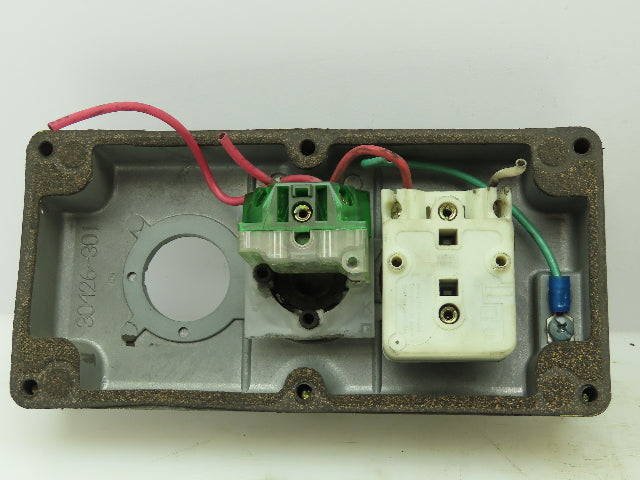 Allen Bradley 800T-3TZ Push Button Enclosure 3 Hole Green & Indicator Light