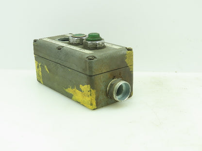 Allen Bradley 800T-3TZ Push Button Enclosure 3 Hole Green & Indicator Light