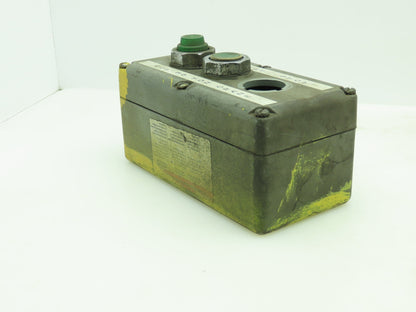 Allen Bradley 800T-3TZ Push Button Enclosure 3 Hole Green & Indicator Light