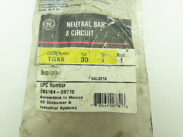 General Electric TGK8 Neutral Bar 8 Circuit 783164-29770