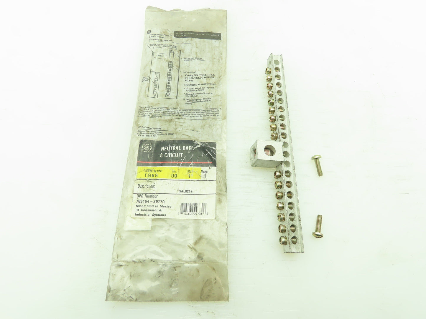 General Electric TGK8 Neutral Bar 8 Circuit 783164-29770