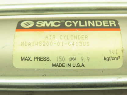 SMC NCA1WS200-01-0413US Double Rod Pneumatic Air Cylinder 2"Bore 1"Stroke