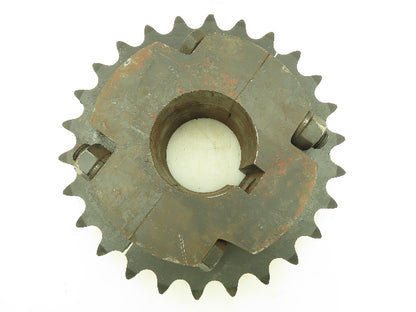 #100 Roller Chain Split C-Hub Sprocket 1.25" Pitch 26 Teeth 3-7/16" Keyed Bore